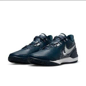 Nike Men's Zm LeBron NXXT GEN Navy and Silver Beasketball Shoes